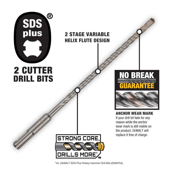 DEWALT DW5526 5/16-Inch by 10-Inch by 12-Inch Solid Rock CarbideSDS+