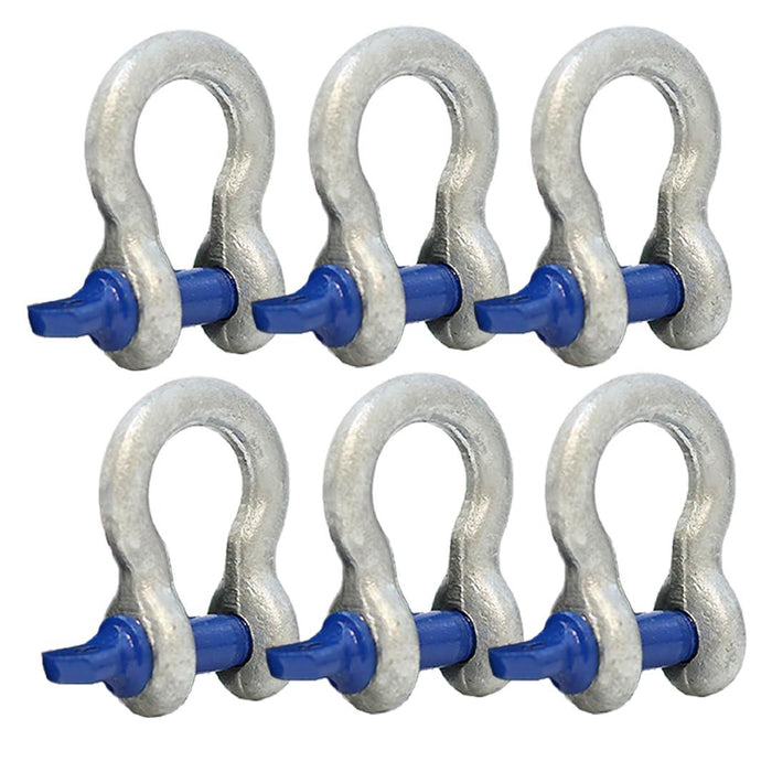 Boxer Forged Anchor Shackle 3/8” – Heavy Duty Forged Steel - Versatile & Durable – Working Load Capacity up to 1 Ton - Corrosion & Rust Resistant - Towing, Rigging, and Heavy-Duty Equipment (6 Pack)
