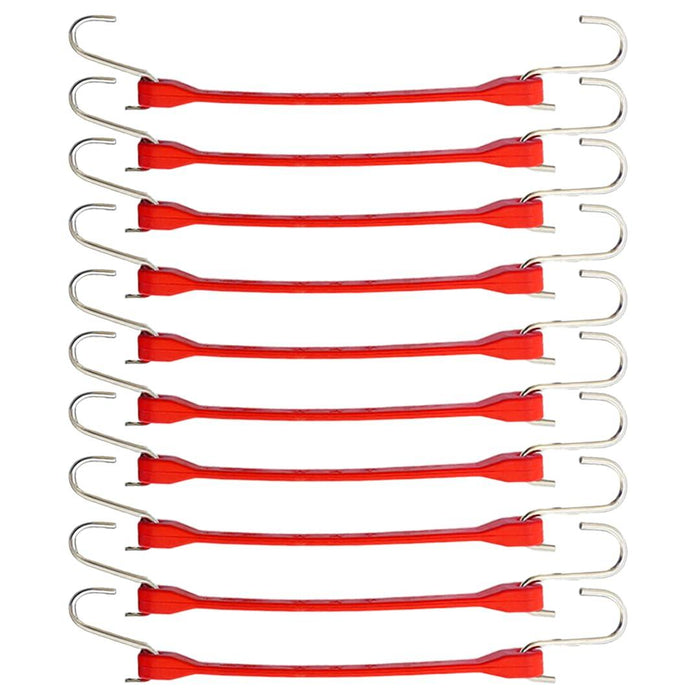 Boxer 15” Color Rubber Bungee Cords – Heavy Duty 100% EPDM Bungee Straps with S Hooks – 15” Red EPDM 10 Pack – Wider & Stronger
