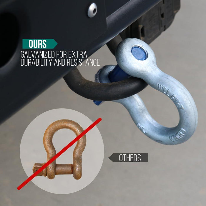 Boxer Forged Anchor Shackle 3/8” – Heavy Duty Forged Steel - Versatile & Durable – Working Load Capacity up to 1 Ton - Corrosion & Rust Resistant - Towing, Rigging, and Heavy-Duty Equipment (6 Pack)