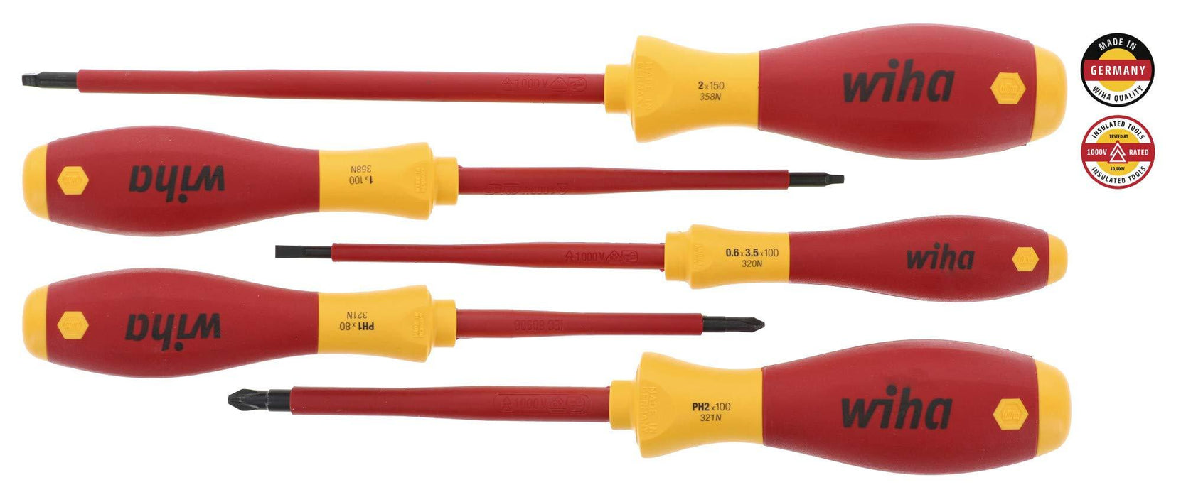 Wiha 32083 5 Piece Insulated SoftFinish Screwdriver Set