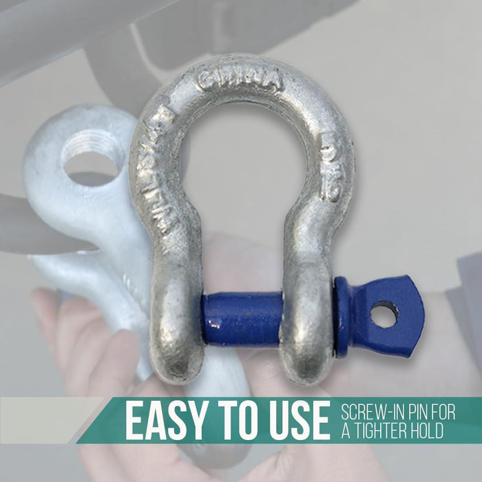 Boxer 2-Pack Forged Anchor Shackle 5/16”–Heavy Duty Forged Steel-Versatile & Durable–Working Load Capacity up to 3/4 Ton-Corrosion & Rust Resistant-Towing, Rigging, and Heavy-Duty Equipment