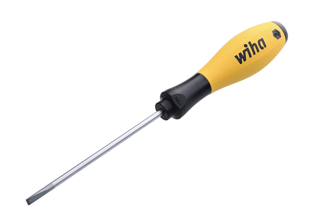 Wiha 30244 Slotted Screwdriver, ESD Safe with SoftFinish Handle, 4.0mm