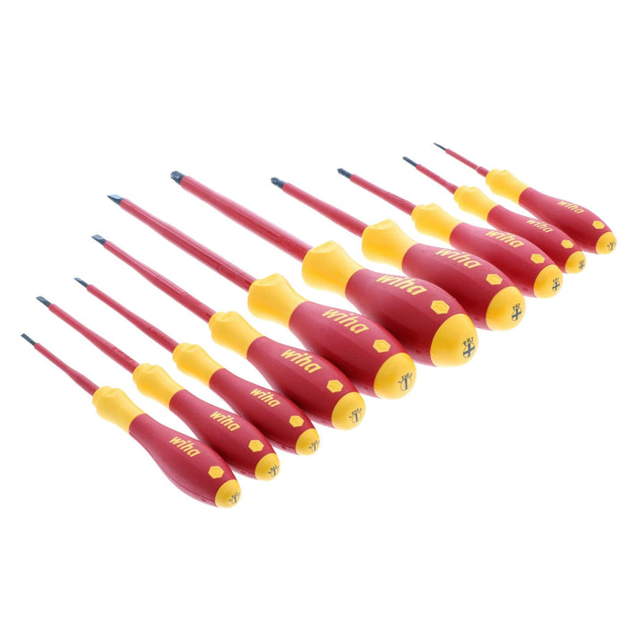 Wiha 32093 Slotted and Phillips Insulated Screwdriver Set, 1000 Volt, 10 Piece