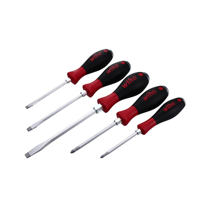 Wiha 53090 Screwdriver Set, Slotted and Phillips, Extra Heavy Duty, 5 Piece