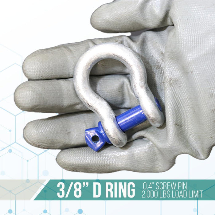 Boxer Forged Anchor Shackle 3/8” – Heavy Duty Forged Steel - Versatile & Durable – Working Load Capacity up to 1 Ton - Corrosion & Rust Resistant - Towing, Rigging, and Heavy-Duty Equipment (6 Pack)