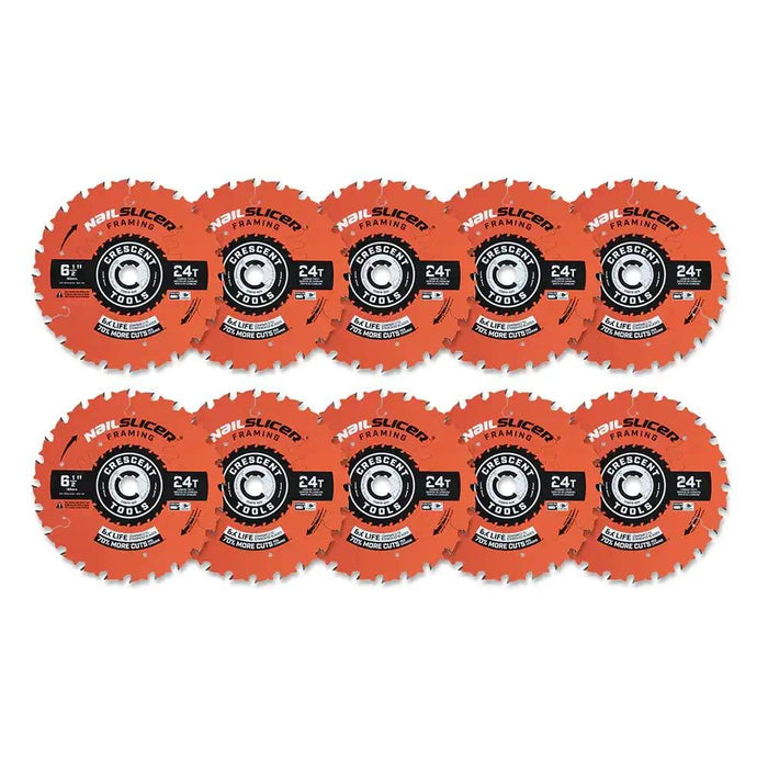 Crescent CSBFR-724-10 Nail Slicer 7-1/4" 24 Tooth Framing Blade - 10 Pack of Blades