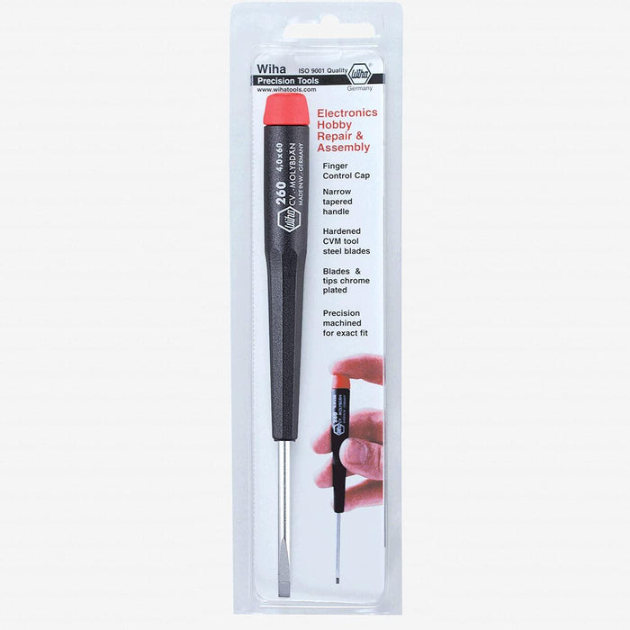 Wiha 96008 Slotted Screwdriver with Precision Handle, .8 x 40mm