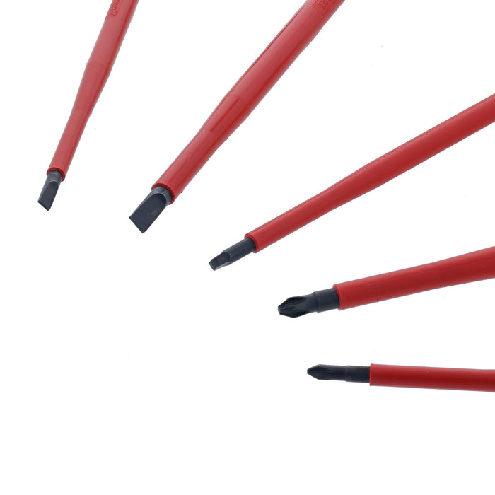 Wiha 5 Piece Insulated SoftFinish Slotted/Phillips/Square Screwdriver Set