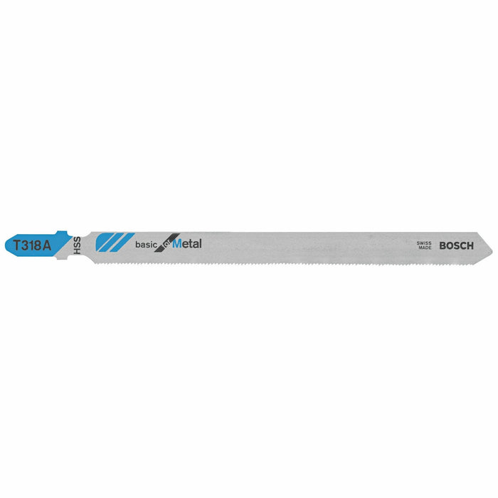 Bosch T318A 24 TPI Basic for Metal T-Shank Jig Saw Blades (5 Piece), 5-1/4"