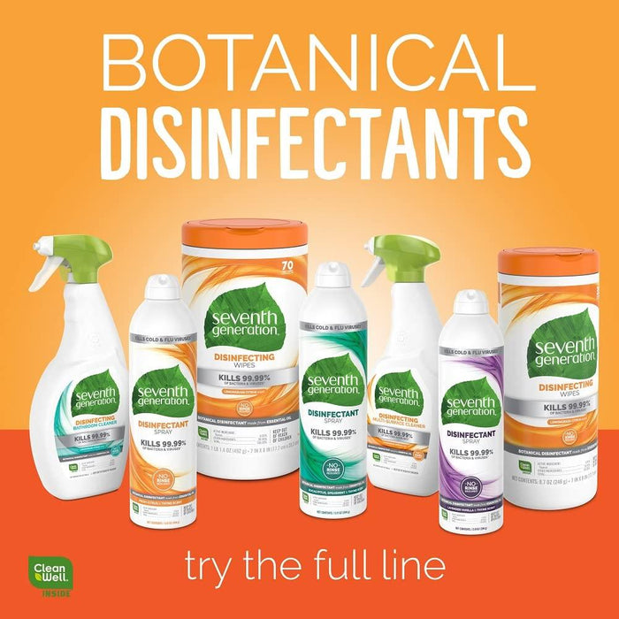 Seventh Generation 22810Ct Botanical Disinfecting Multi-Surface Cleaner 26 Oz Spray Bottle