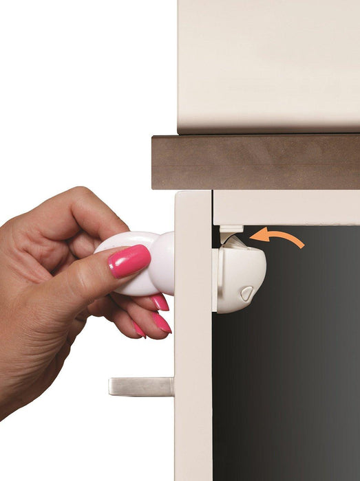 Dreambaby Adhesive Mag Locks - 4 Locks, 1 Key - White