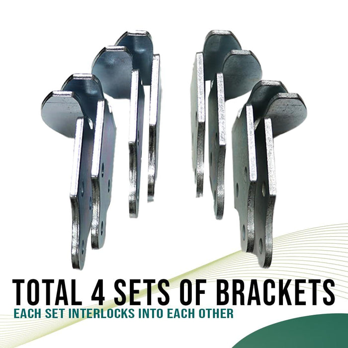 Boxer 8 Piece Set of Heavy Duty Stake Rack Connectors with Bolts for Utility Trailers – Rust and Weather Resistant, Pre-Drilled Mounting Holes – Trailer Wood Panel Corner Latch Rack – Zinc Plated Stee