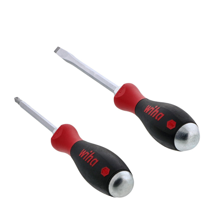 Wiha 53082 2 Piece SoftFinish X Heavy Duty Slotted and Phillips Screwdriver Set