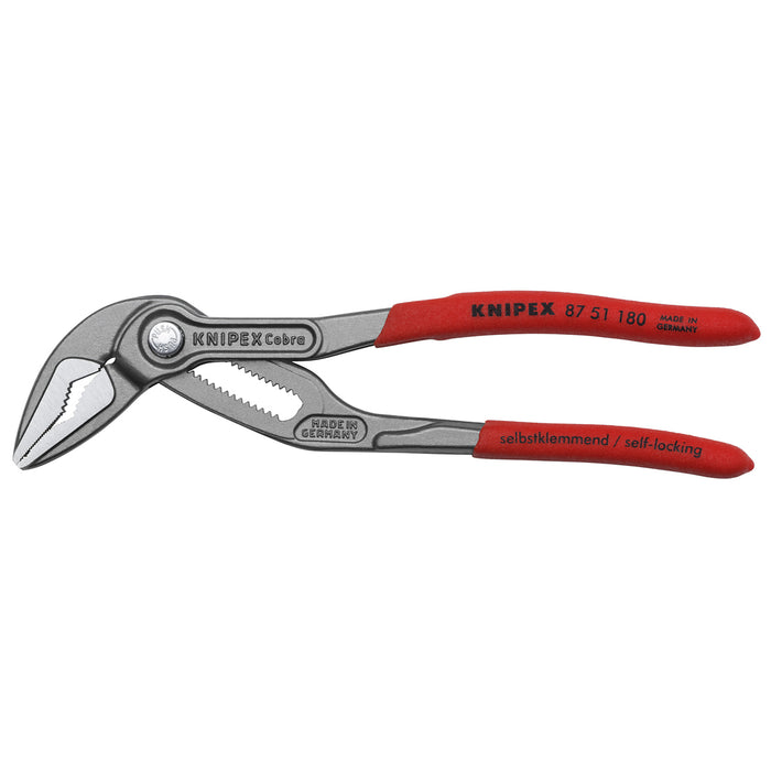 Knipex Cobra ES Water Pump Pliers — 7 1/4in., Non-Slip Plastic, Slim Head, Model# 87 51 180 SBA