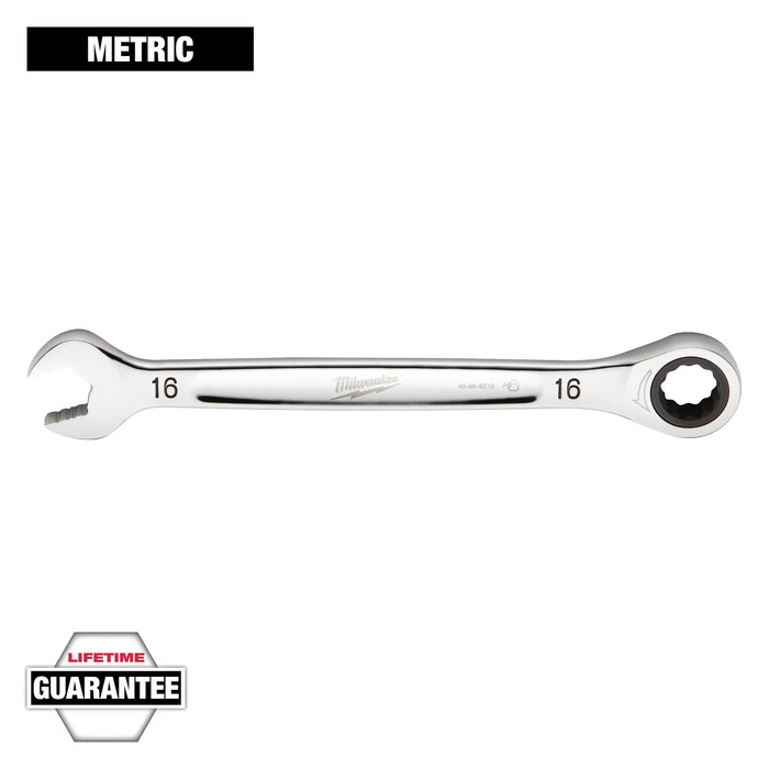 Milwaukee 16 mm X 16 mm 12 Point Metric Ratcheting Combination Wrench 8.58 in. L 1 pc 45-96-9316, main product view