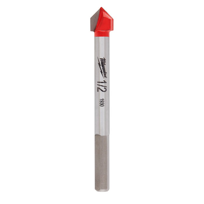 Milwaukee 1/2 in. X 3.75 in. L Carbide Tipped Glass/Tile Drill Bit 3-Flat Shank 1 pc 48-20-8985, main product view
