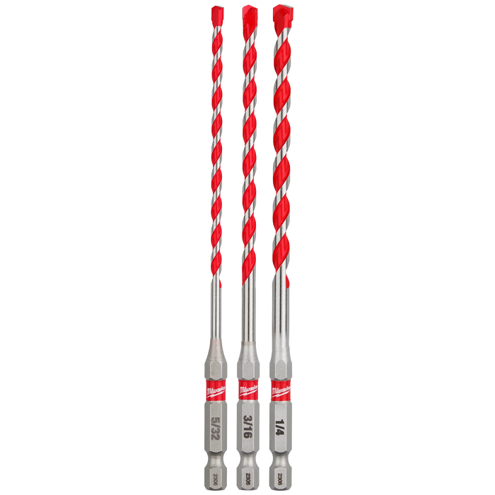 Milwaukee Shockwave Carbide Hammer Drill Bit Set 3 pc 48-20-9050, main product view