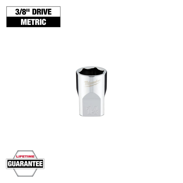 Milwaukee 14 mm X 3/8 in. drive Metric 6 Point Standard Socket 1 pc 45-34-9084, main product view