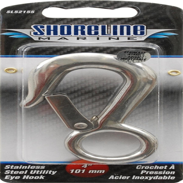 Shoreline Marine Stainless Steel Utility Eye Hook, 4 Inch (316)