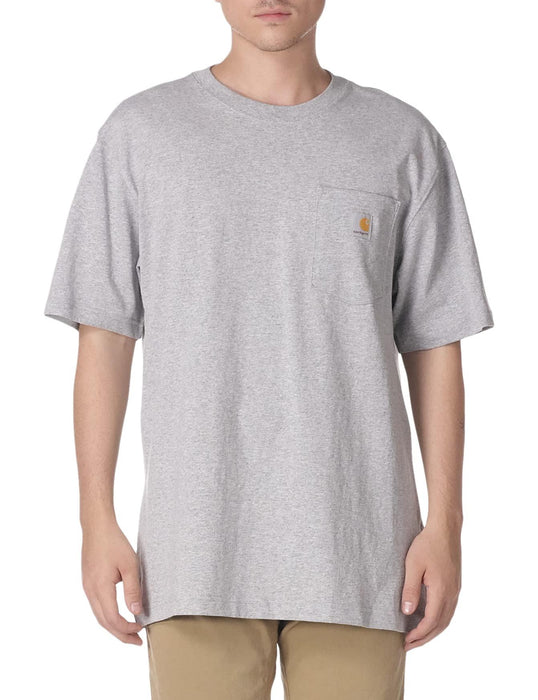 CarharttmensLoose Fit Heavyweight Short-Sleeve Pocket T-ShirtHeather Gray2X-Large Tall