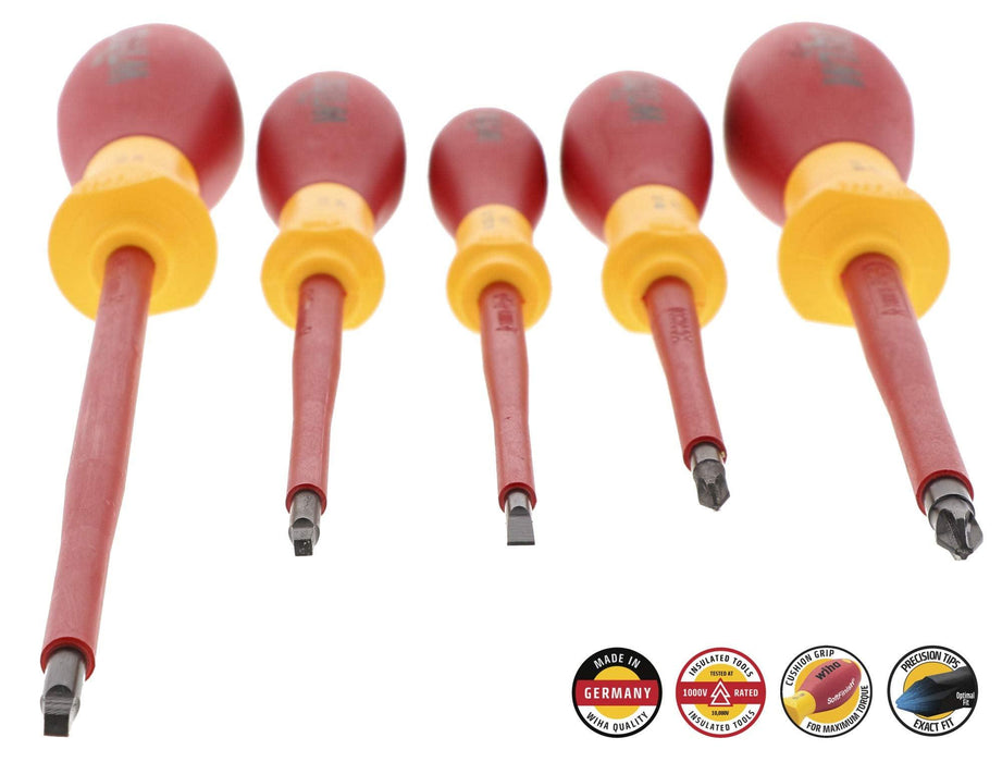 Wiha 32083 5 Piece Insulated SoftFinish Screwdriver Set