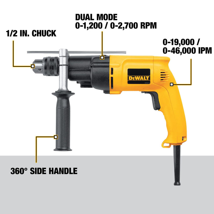DEWALT Hammer Drill, 1/2-Inch, 7.8 -Amp (DW505K)