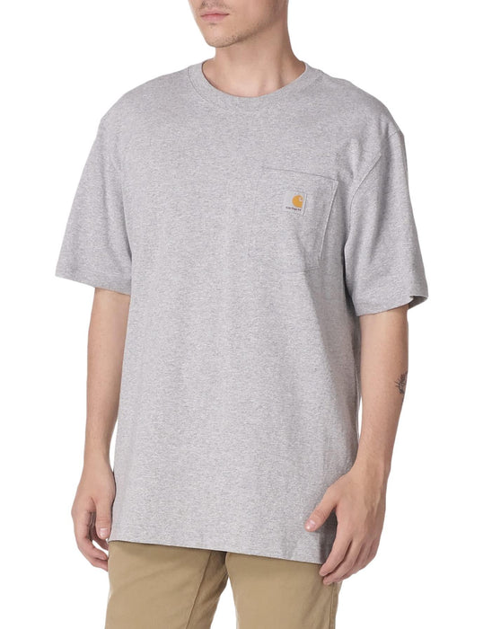 CarharttmensLoose Fit Heavyweight Short-Sleeve Pocket T-ShirtHeather Gray2X-Large Tall