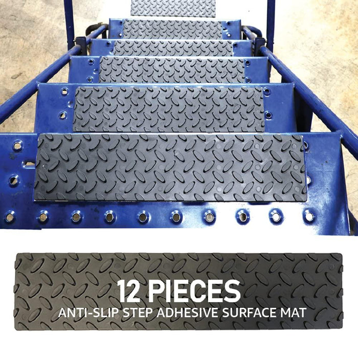 Boxer Rubber Stair Treads 12 Pack 4" x 17” - Textured Non-Slip Mats for Staircase - Heavy Duty EPDM Rubber Anti Skid Strips for Outside - Adhesive Bottom