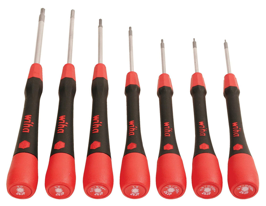 Wiha 26392 8 Piece PicoFinish Hex Driver Inch Set with Precision Handle