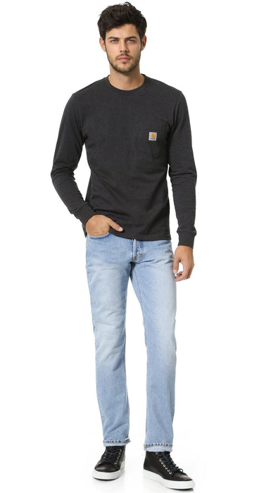 CarharttmensLoose Fit Heavyweight Long-Sleeve Pocket T-ShirtBlackSmall