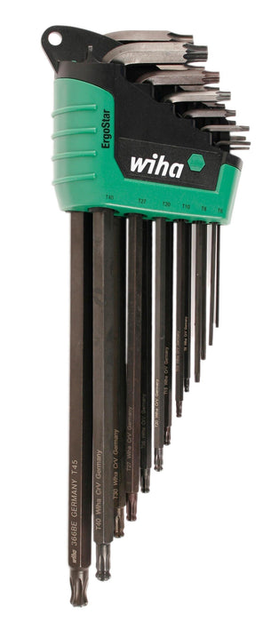 WIHA ErgoStar Torx Ball End and Standard L-Key Set T5-T45 in Automatic Fast Open Holder, 13-Piece