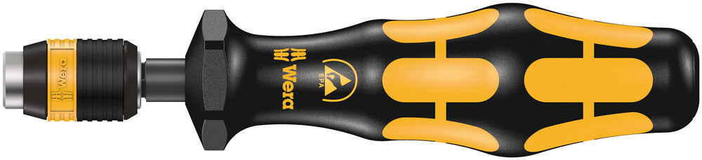 7400 ESD series Kraftform Torque screwdrivers, with factory pre-set value (0.1-1.5 Nm) and Rapidaptor quick-release chuck, handle size 89 mm