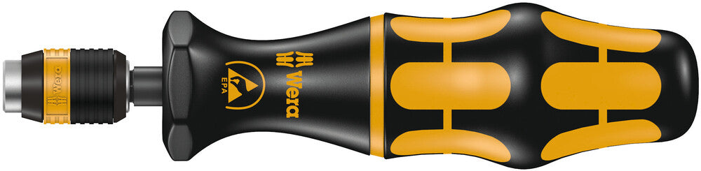 7400 ESD series Kraftform Torque screwdrivers, with factory pre-set value (0.1-1.5 Nm) and Rapidaptor quick-release chuck, handle size 105 mm