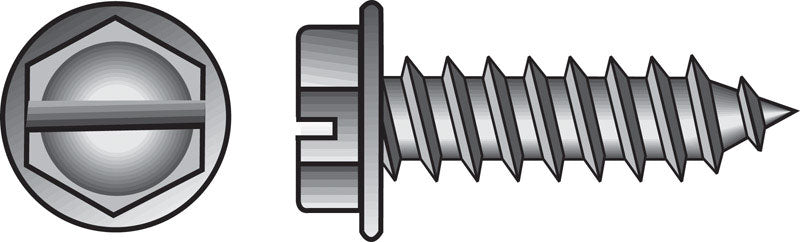 HILLMAN No. 14 X 3/4 in. L Slotted Hex Washer Head Sheet Metal Screws 100 pk