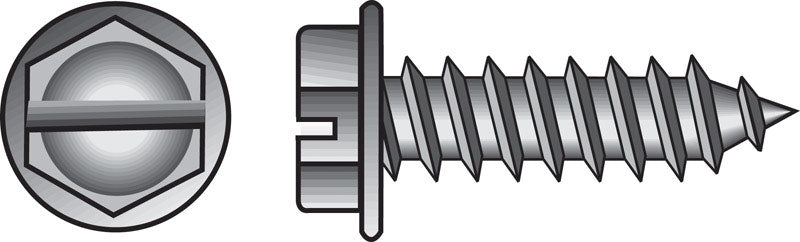 HILLMAN No. 8 X 1-1/4 in. L Slotted Hex Washer Head Sheet Metal Screws 100 pk