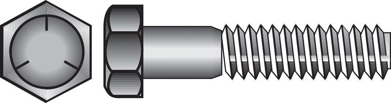 HILLMAN 5/16 in. D X 1-3/4 in. L Heat Treated Zinc Steel Hex Head Cap Screw 100 pk