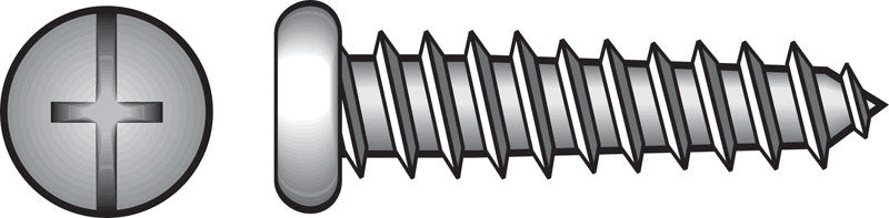 HILLMAN No. 6 X 1/2 in. L Phillips/Slotted Pan Head Sheet Metal Screws 100 pk