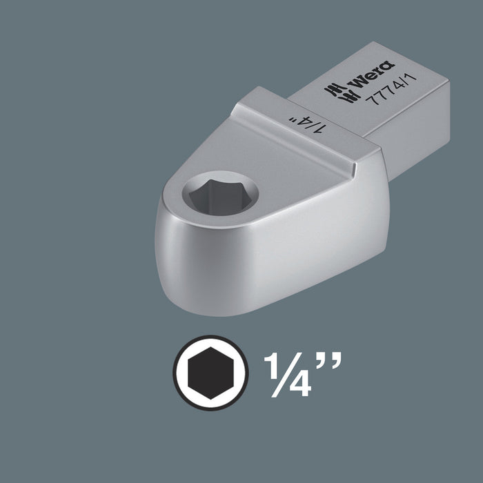 Wera 7774/1 Bit adapter insert, 1/4", 9x12 mm, 9x12 x 1/4" x 42 mm 05078640001, view 3