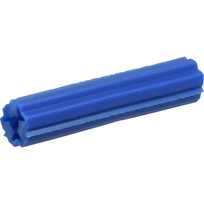 HILLMAN .25 in. D X 1-1/2 in. L Plastic Round Head Ribbed Anchor 1 pk