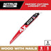 Milwaukee 9 Inch 5 TPI AX with NITRUS Carbide Teeth SAWZALL Blade for Wood with Nails, 48-00-7252, main product view