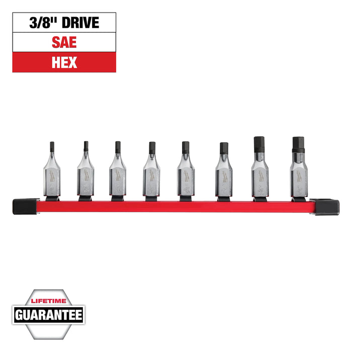 Milwaukee 8pc 3/8in. Drive Hex Bit Socket Set - SAE 48-22-9542, main product view