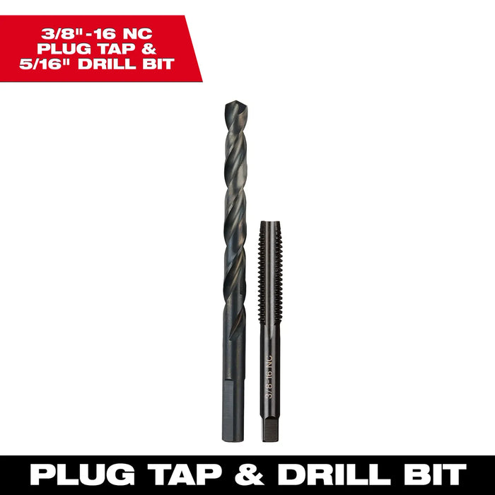 Milwaukee 3/8"-16 NC Straight Flute Plug Tap & 5/16" Drill Bit 49-57-5548