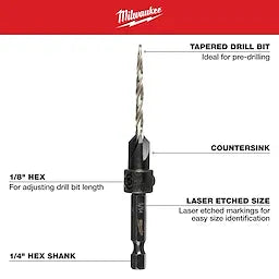 Milwaukee #12 X 7/32 in. D High Speed Steel Countersink Bit 1 pc, 48-13-5004