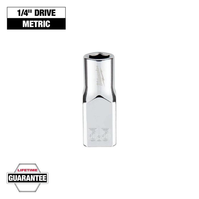Milwaukee 5.5 mm X 1/4 in. drive Metric 6 Point Standard Socket 1 pc 45-34-9031, main product view