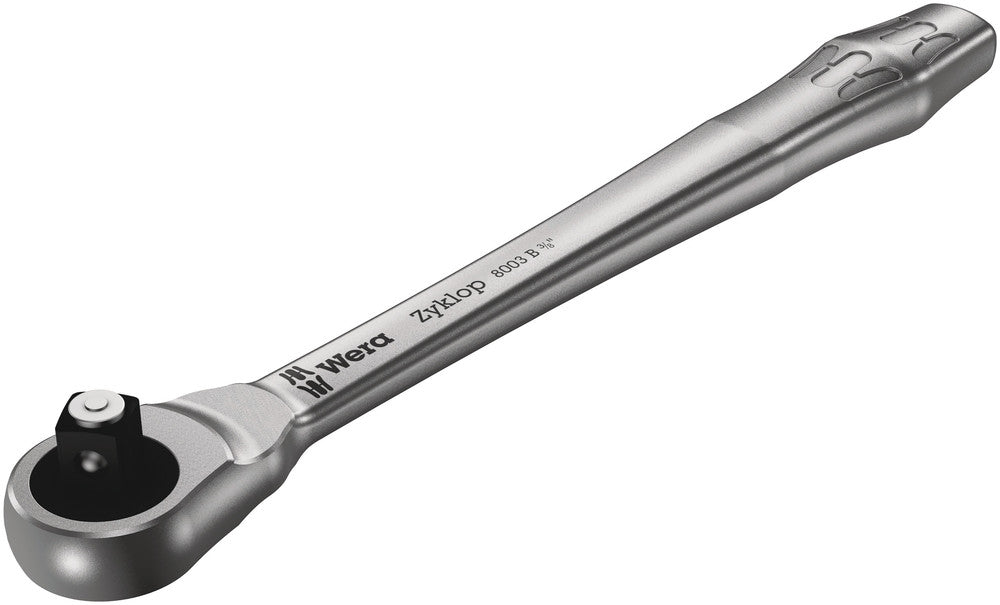 Wera 8003 B Zyklop Metal Ratchet with push-through square and 3/8" drive, 3/8" x 222 mm 05004033001, view 2
