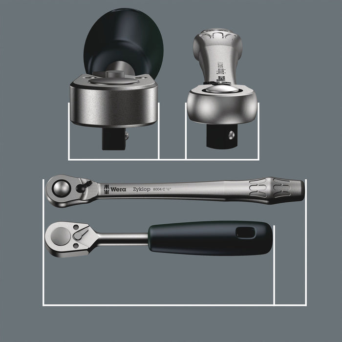Wera 8004 C Zyklop Metal Ratchet with switch lever and 1/2" drive, 1/2" x 281 mm 05004064001, view 5