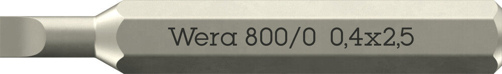 800/0 Micro bits for slotted screws