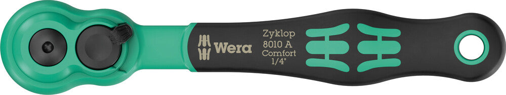 8010 A ZYKLOP COMFORT RATCHET, WITH REVERSING LEVER, WITH 1/4" DRIVE, 1/4" X 144 MM