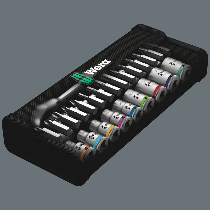 Wera 8100 SA 10 Zyklop Metal Ratchet Set with push-through square, 1/4" drive, imperial, 28 pieces 05004020001, view 10